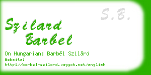 szilard barbel business card