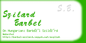 szilard barbel business card